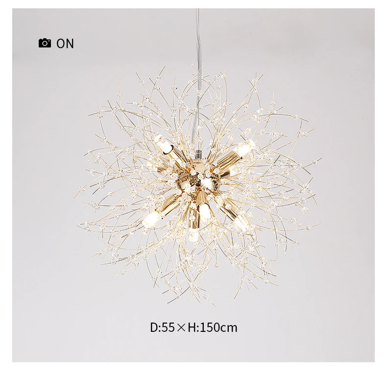 Dandelion Crystal Chandelier – Perfect for Stylish Bedrooms & Dining Areas!
