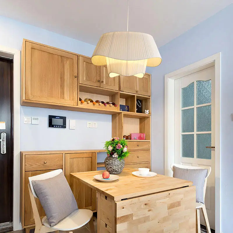 Retro Cream Fabric Chandelier With Pure Nordic Romance for Bedroom & Livingroom