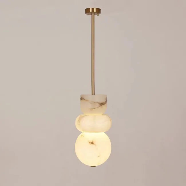 Modern Art Spanish Marble Pendant Light Minimalist Alabaster Chandelier for Luxury Villas & Kitchens
