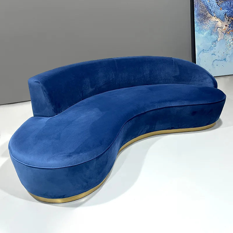 Luxury Curved Velvet Sofa Perfect for Any Living Space