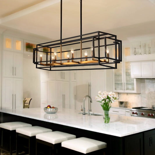 Vintage-Style Industrial Chandelier – Perfect Pendant Lamp for Dining & Kitchen Islands
