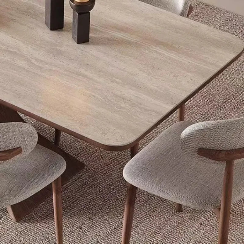 Luxury Solid Wood Rock Slab Dining Table Modern for Modern Luxury Interiors