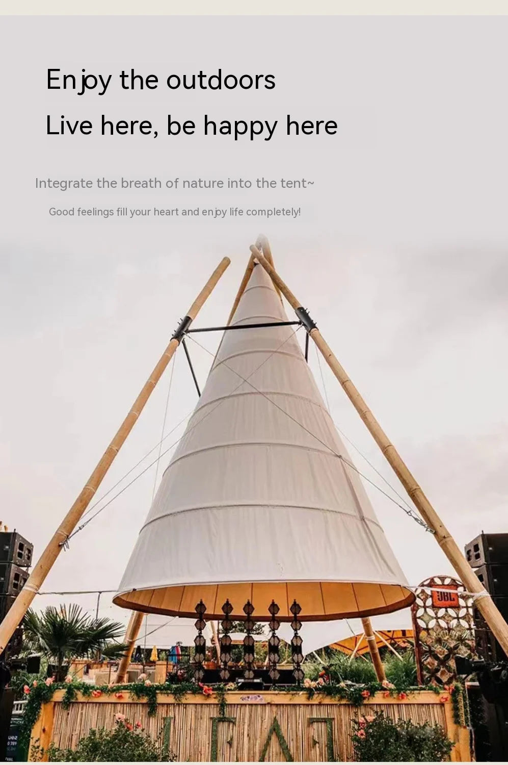 Internet Celebrity Lantern Tent – Stylish Conical Tent for Outdoor Holidays, Camps, & Events