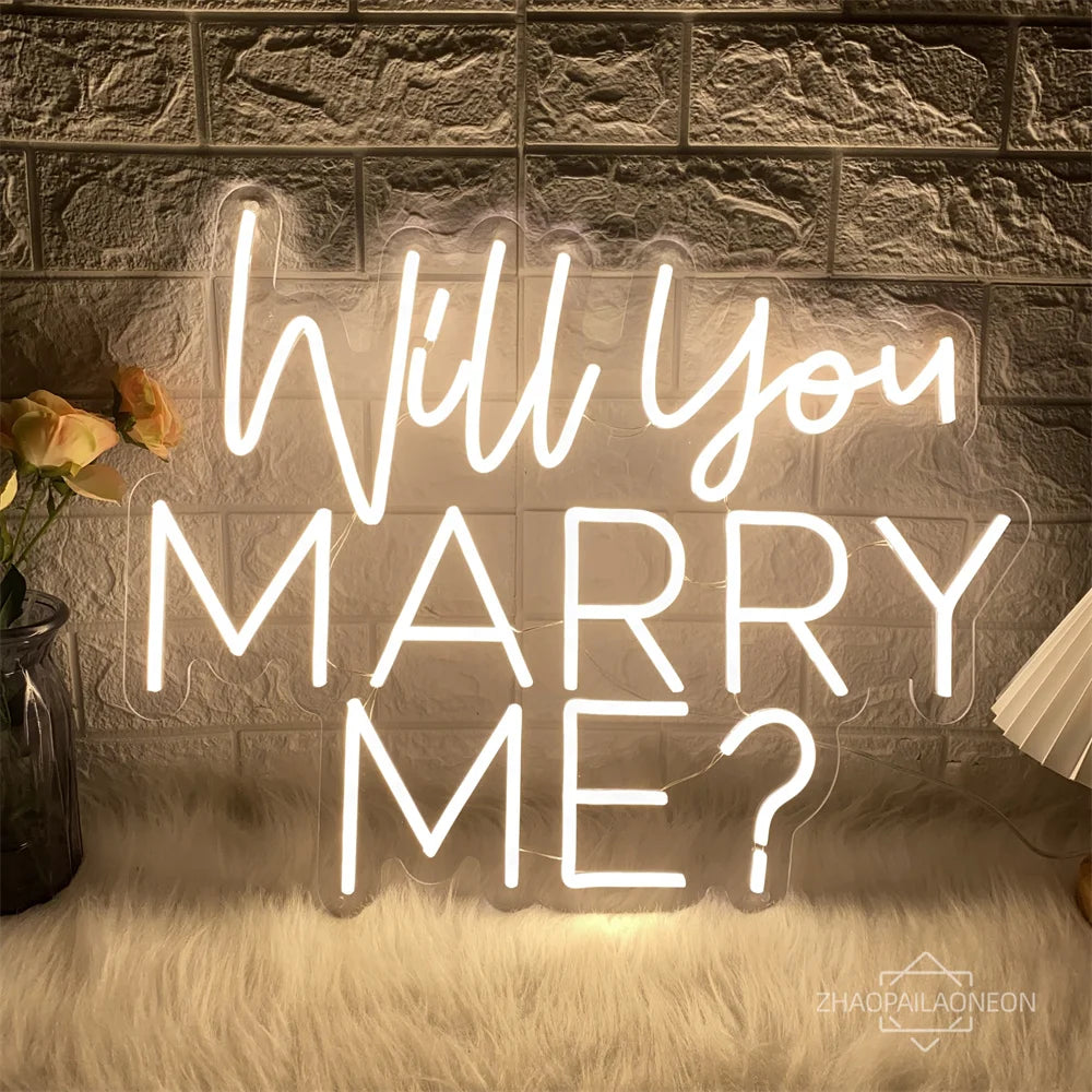 Will You Marry Me? Neon Sign – Perfect LED Decor for Weddings, Birthdays & Romantic Proposals!