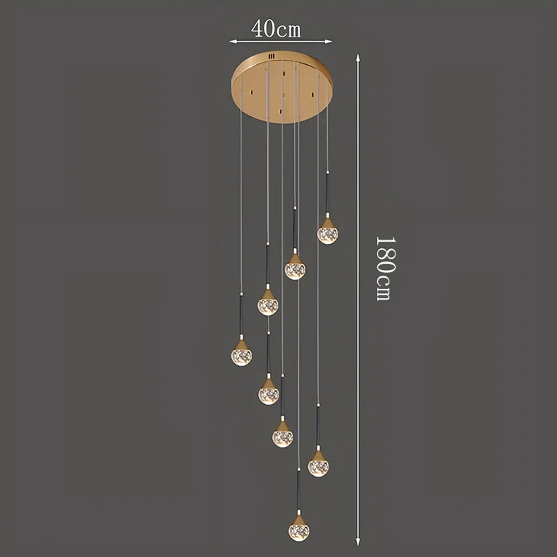 Nordic Crystal Pendant Lamp With Modern Hanging Light Chandelier for Dining & Living Room