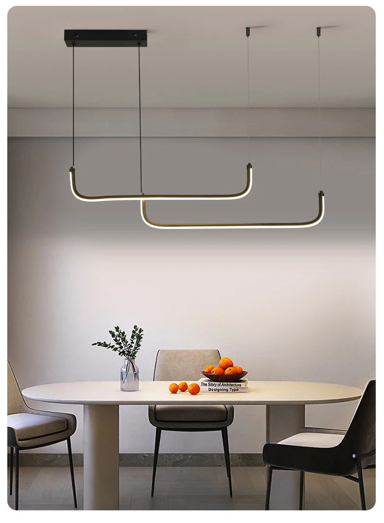 Modern Aluminum LED Chandelier Elegant Pendant Lamp for Dining & Living Rooms