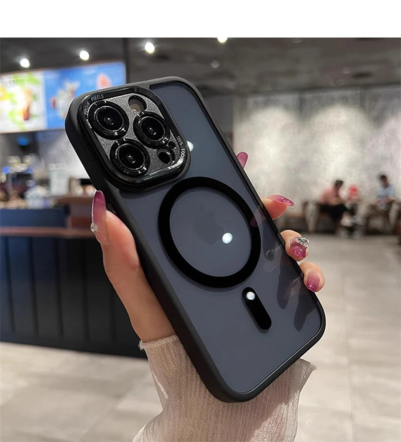 Crystal Clear & Shockproof: Luxury Acrylic Magnetic Case for iPhone 16, 15, 14 Plus & 16 Pro Max