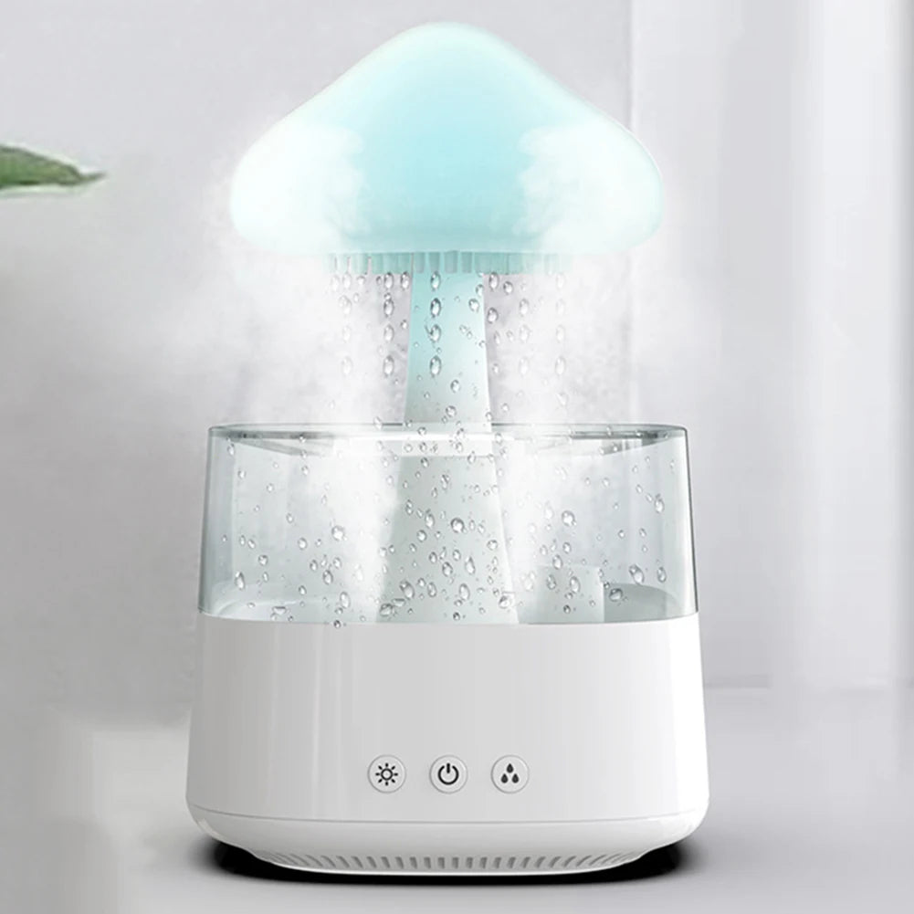 Tranquil Mushroom Air Humidifier & Aromatherapy Lamp – Calming Rain Cloud Diffuser with Soothing Water Sounds & Night Light!