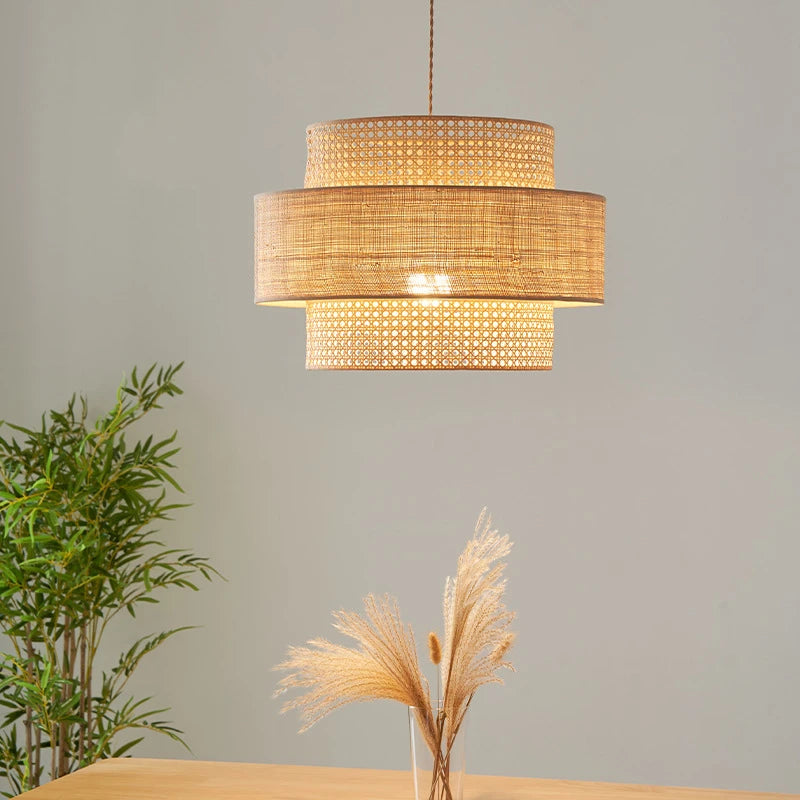 Rattan Chandelier for Kitchen, Dining Room, or Restaurant