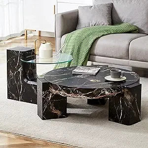 Modern Round Nesting Tables with Sleek MDF Tops for Living Room & Offices