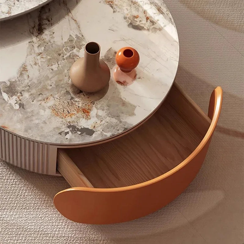 Luxury Marble Coffee Table – Unique Round Nordic Style Mesas for Living Room Décor