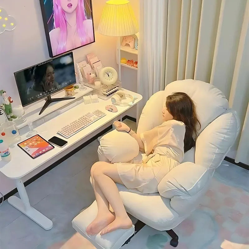 Relax in Style: Sedentary Home Computer Chair – Reclining Lounge Chair for Office & Desk!