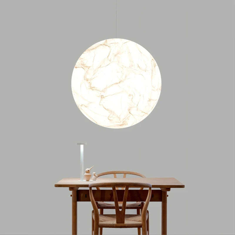 Nordic Moon Chandelier LED Paper Ball Pendant Lamp for Living Room, Bedroom & Kids’ Space Decor