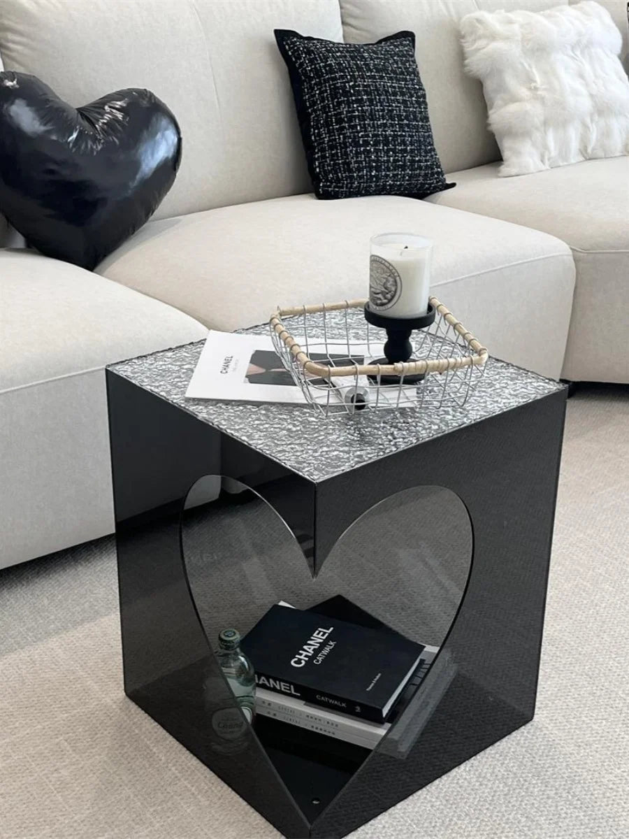 Nordic Light Luxury Acrylic Bedside Table – Minimalist Bedroom & Living Room Storage Cabinet