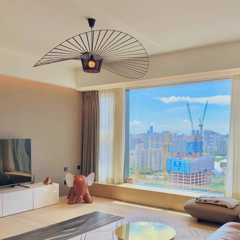 Creative Straw Hat LED Pendant Light Modern Chandelier for Living Room, Bedroom & Restaurant