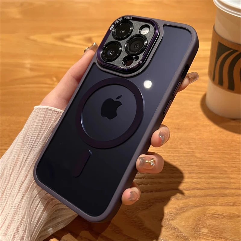 Crystal Clear & Shockproof: Luxury Acrylic Magnetic Case for iPhone 16, 15, 14 Plus & 16 Pro Max