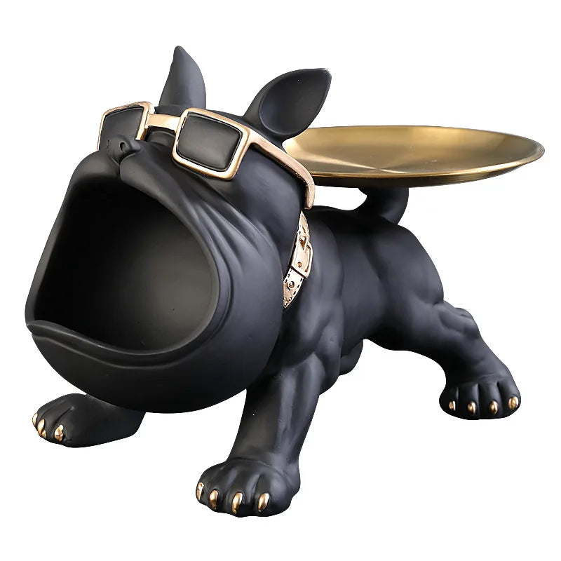 Animal Ornament & Storage Box – 22cm Bulldog Figurine for Home Decor or Gift