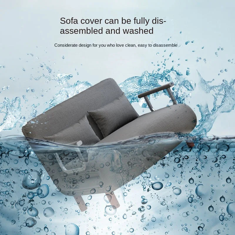 iHOME 65CM Grey Folding Sofa Bed – Compact Reclining Chair for Apartments & Small Spaces, 2024 Drop Shipping