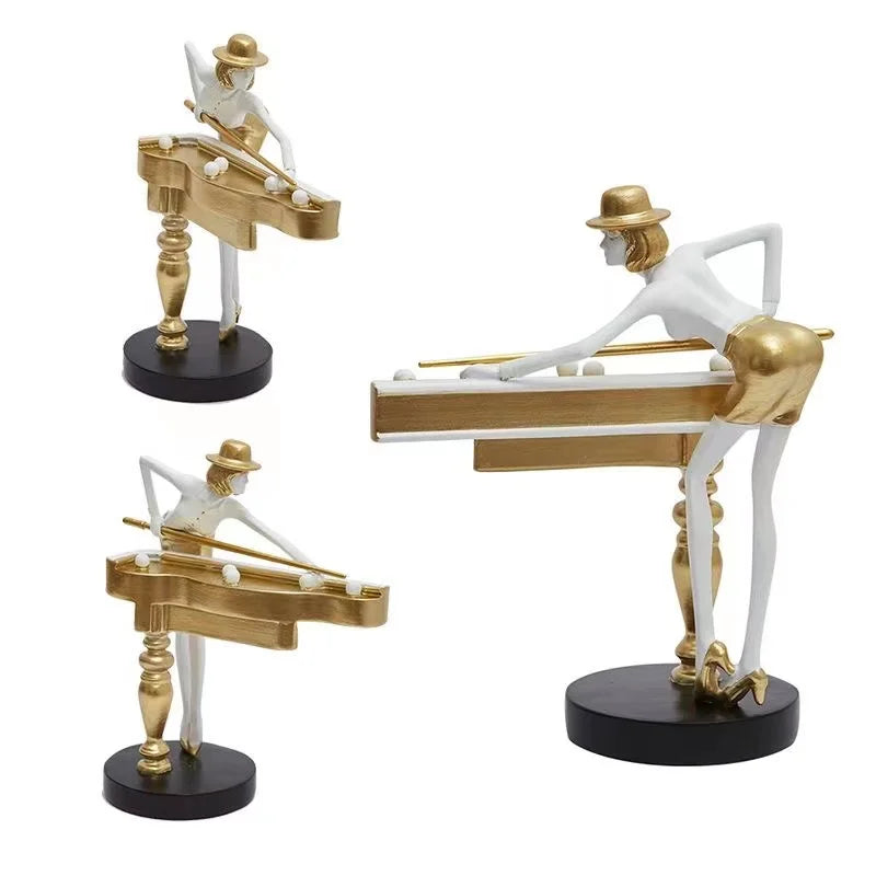 Home Accessories Billiard Sculpture – Nordic Resin Ornament for Office & Living Room