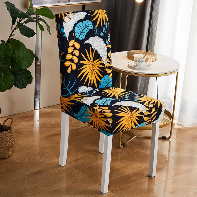 Printed Elastic Chair Covers Washable & Stylish for Home, Hotel & Office