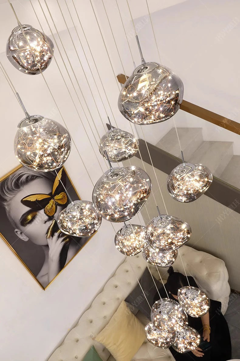 Luxury Crystal Chandelier Perfect Pendant Lighting for Stairs & Living Spaces