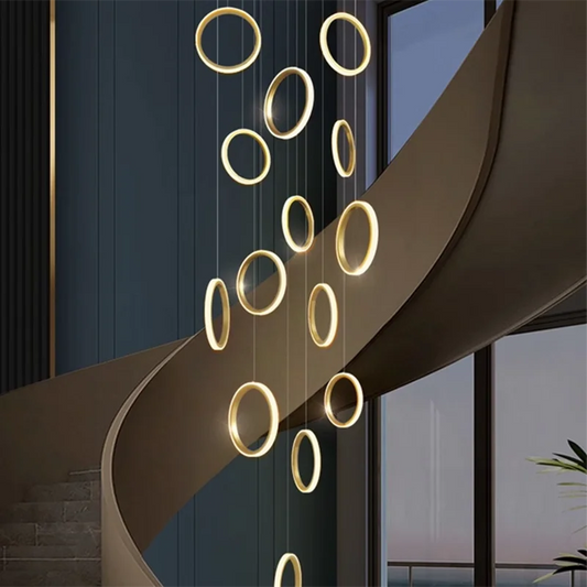 Chic Circular Pendant Lamp Ideal for Stairs and Indoor Decor