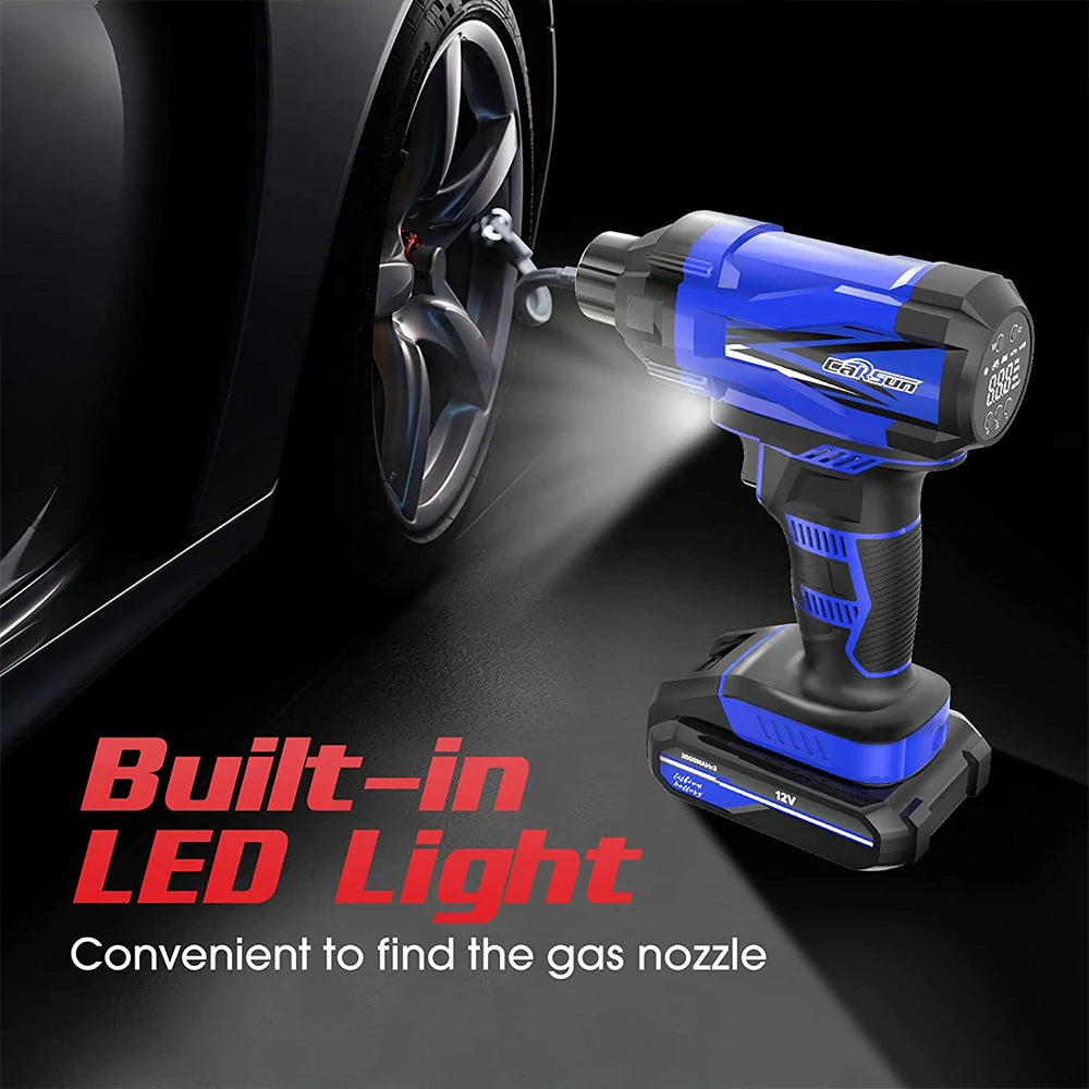 CARSON Wireless Portable Car Air Pump – Rechargeable Digital Tire Inflator & Handheld Air Compressor