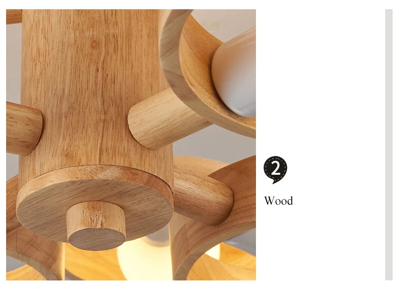 BOTIMI Solid Wood Chandelier for Living Rooms and Bedrooms!