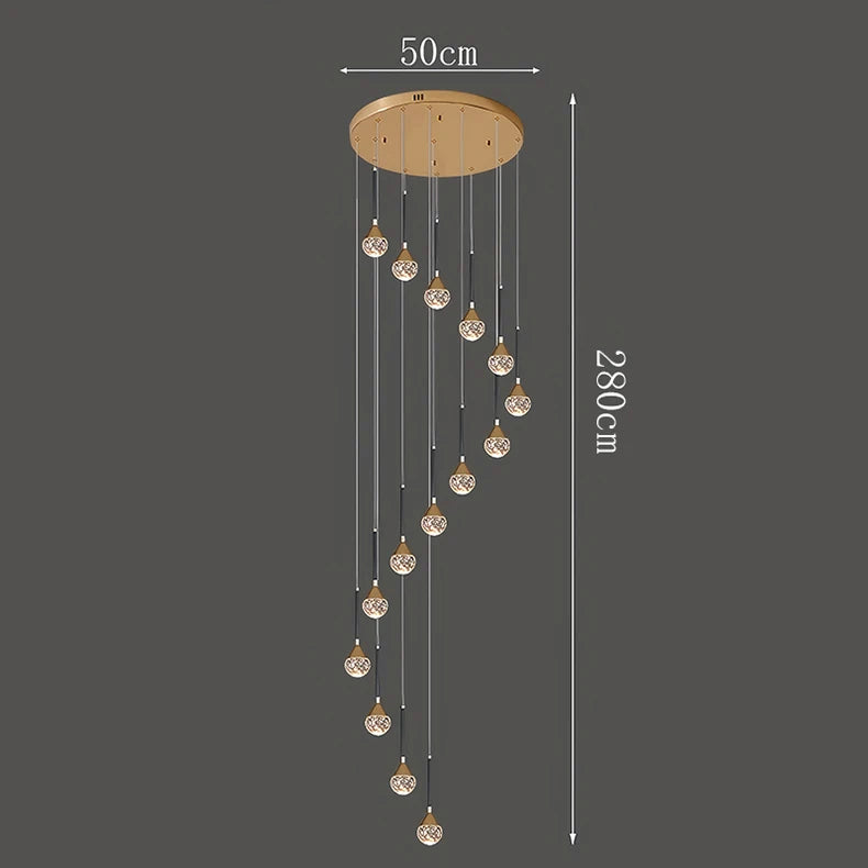 Nordic Crystal Pendant Lamp With Modern Hanging Light Chandelier for Dining & Living Room