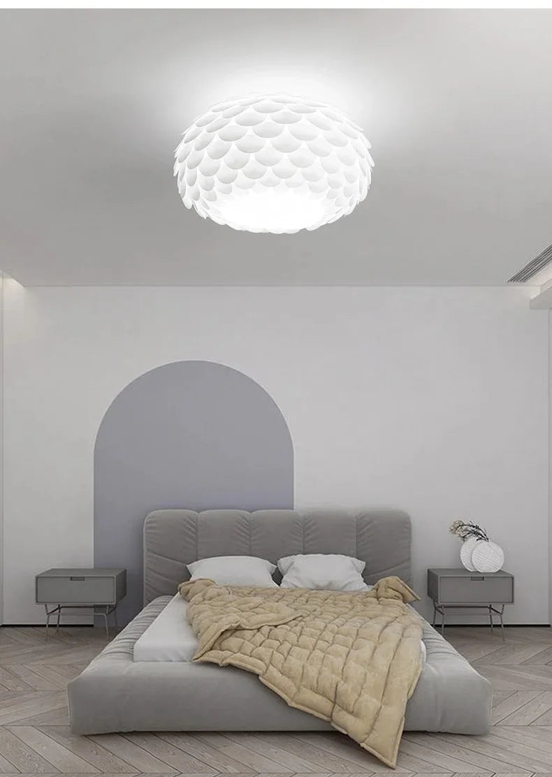 Sleek Nordic Cream Chandelier Ideal Lighting for Living & Dining Rooms
