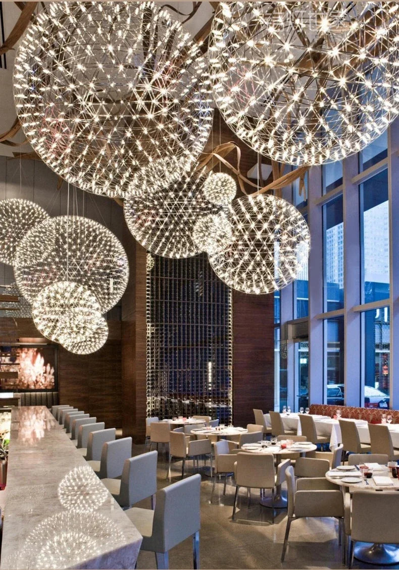 Spark Ball Pendant Lamp – LED Chandelier Fixture for Home & Loft Decoration