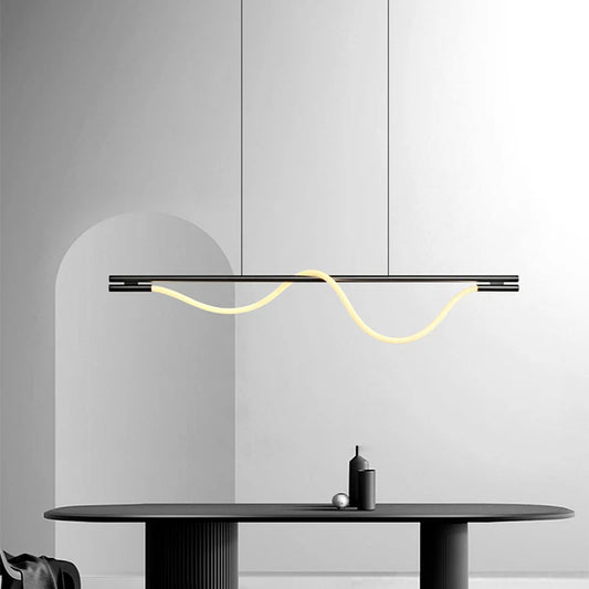 Scandinavian Long Strip Chandelier for Study, Bar & Dining Spaces