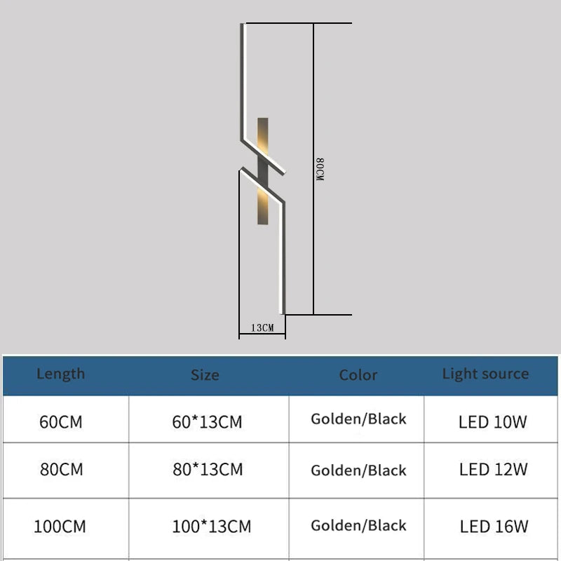 Modern Minimalist Creative Strip Led Wall Light