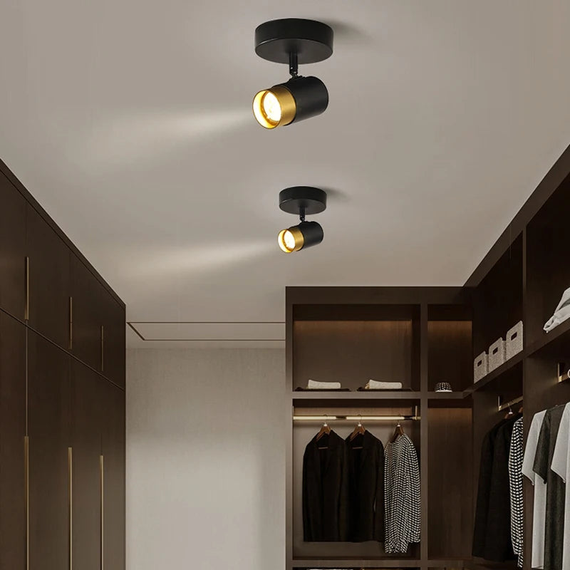 Nordic LED Chandelier with Spotlights – Sleek Strip Ceiling Lamp for Living Room, Bedroom & Balcony