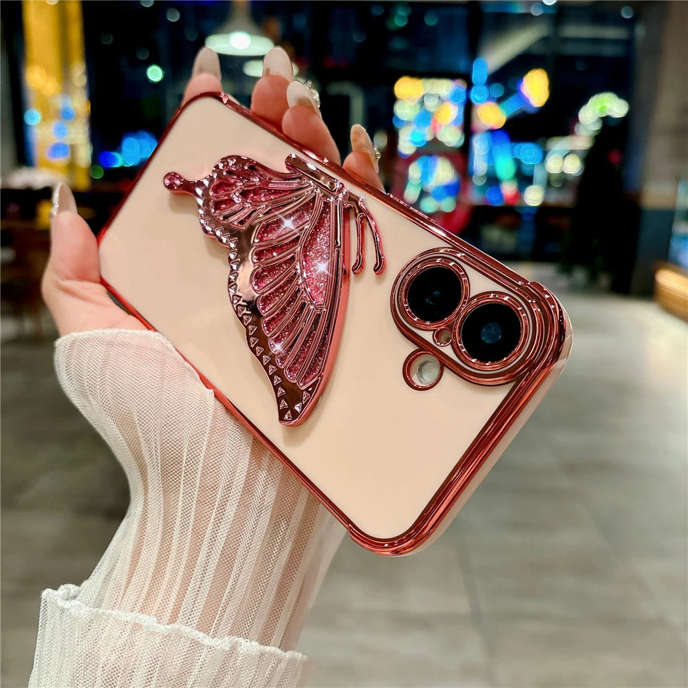 Luxury Butterfly iPhone Case With Stand For iPhone 12 - 17 Pro Max!