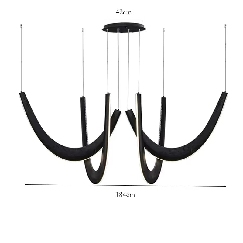 Modern U-shaped Wooden LED Pendant Lights Ideal for Kitchen, Dining & Lobby Lighting