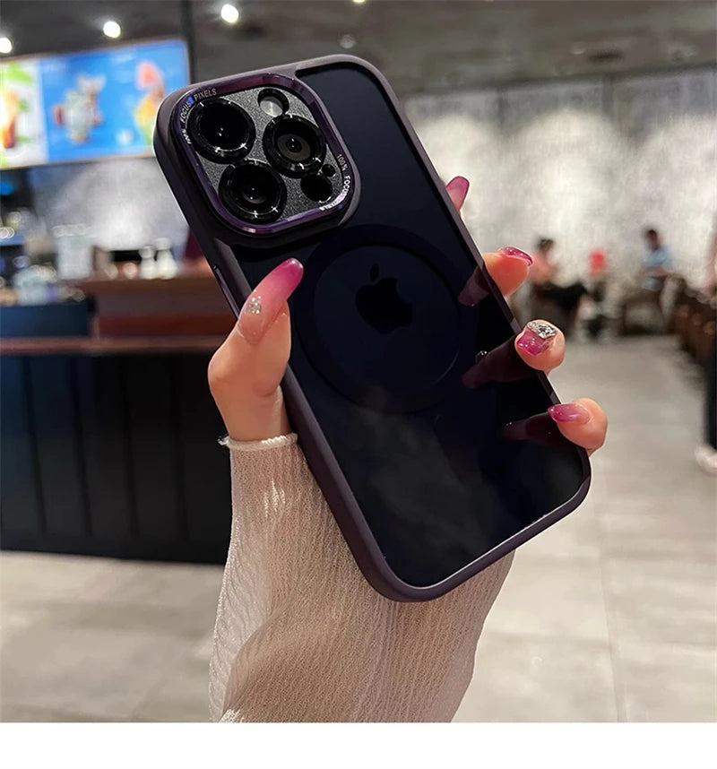 Crystal Clear & Shockproof: Luxury Acrylic Magnetic Case for iPhone 16, 15, 14 Plus & 16 Pro Max