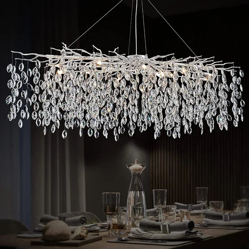 Unique Raindrop Ceiling Pendant Tree Branch Chandelier for a Stunning Dining Room Look