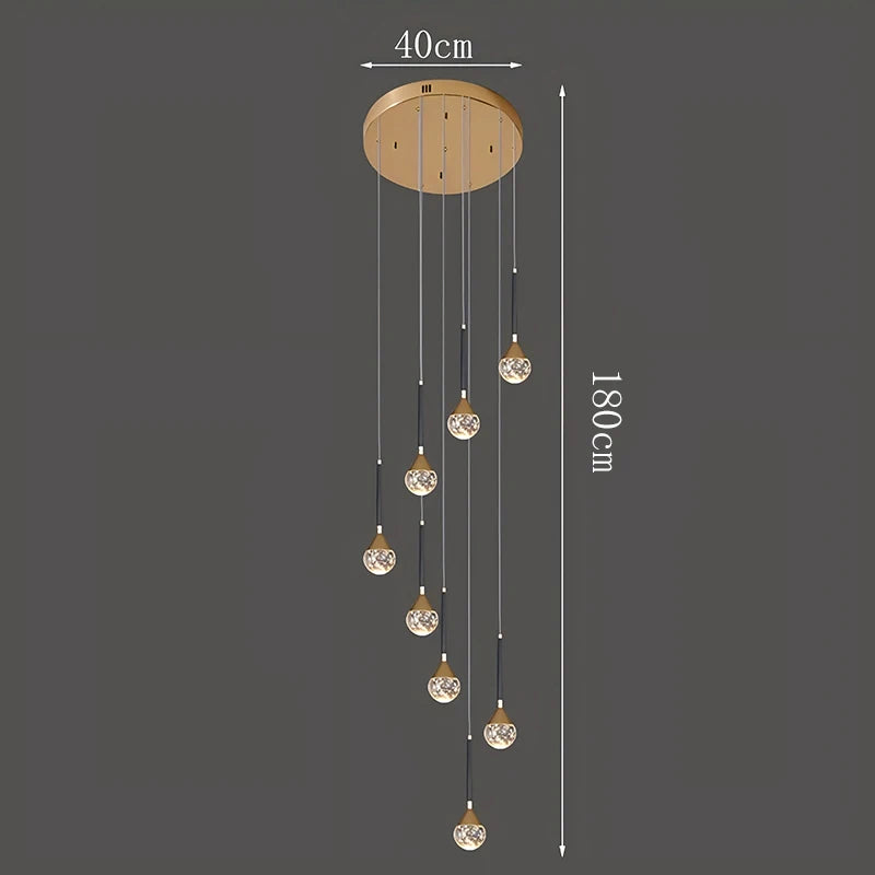 Nordic Crystal Pendant Lamp With Modern Hanging Light Chandelier for Dining & Living Room