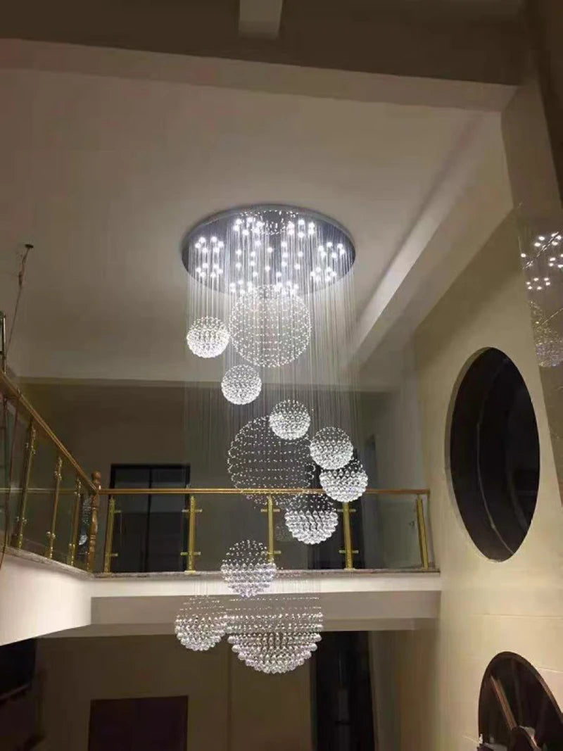 Shimmering Crystal Chandelier  Modern LED Lighting