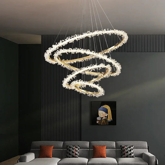 Elegant Modern Crystal Pendant Light – Nordic Ring Chandelier for Stylish Interiors