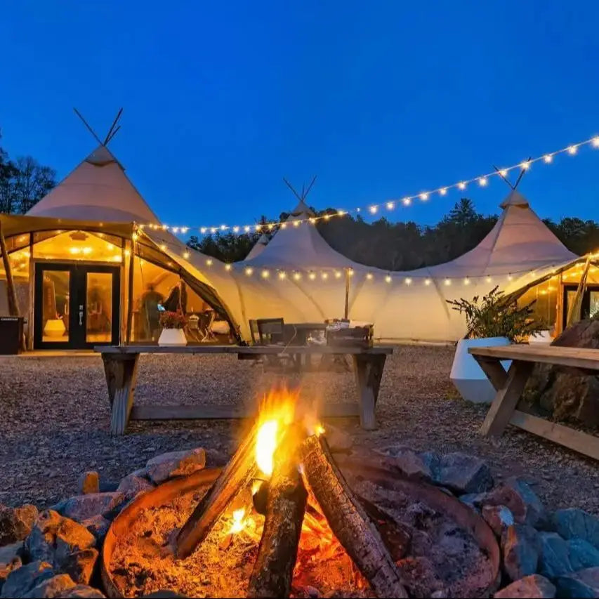 Luxury Outdoor Festival Tent – Eco-Friendly PVC Tensile Membrane Teepee for Stylish Events!
