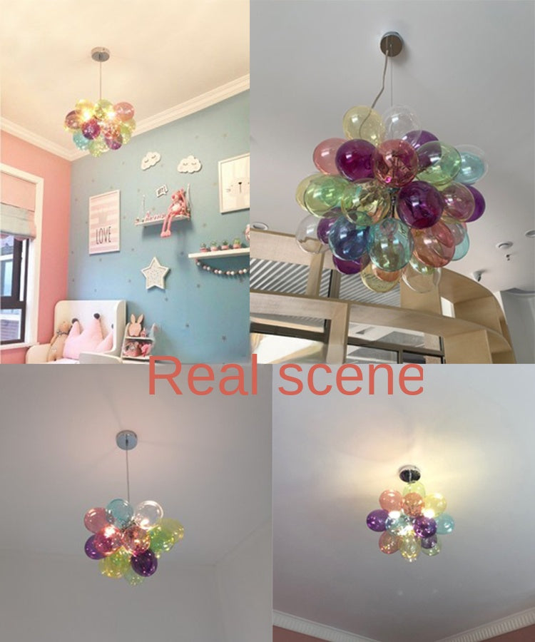 Post-Modern Colorful Glass Ball Chandeliers by SANDYHA – Chic Pendant Lamps for Living Rooms & Bedrooms!