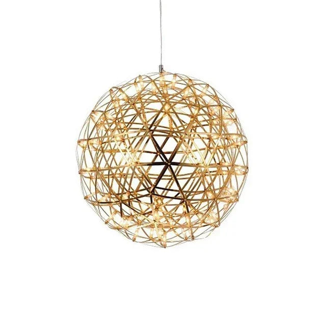 Modern Spark Ball LED Chandelier with Stainless Steel Elegance!