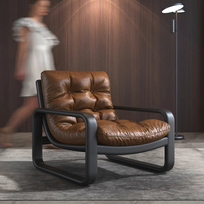 Luxury Designer Armchair Refined Scandinavian Wooden Chair for Contemporary Living Rooms