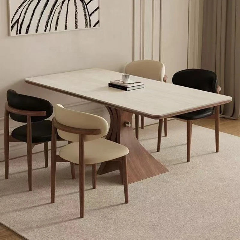 Luxury Solid Wood Rock Slab Dining Table Modern for Modern Luxury Interiors