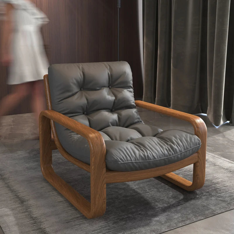 Luxury Designer Armchair Refined Scandinavian Wooden Chair for Contemporary Living Rooms