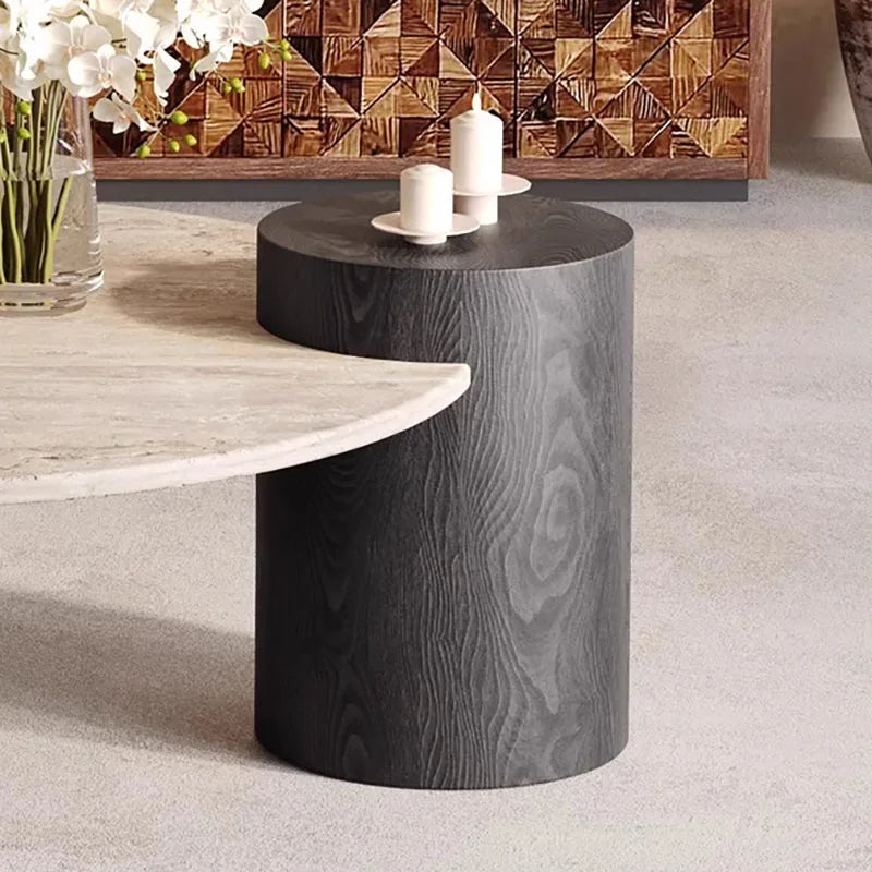 Wabi Sabi Modern Round Table  Elegant Nordic Rustic Coffee Table for Home Furniture