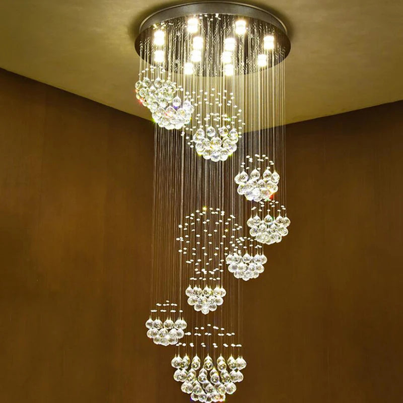 Shimmering Crystal Chandelier  Modern LED Lighting