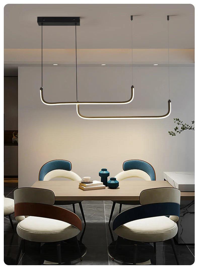 Modern Aluminum LED Chandelier Elegant Pendant Lamp for Dining & Living Rooms